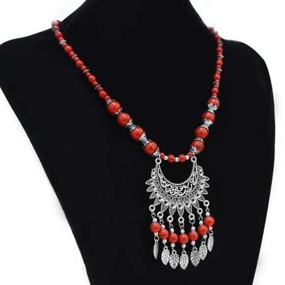 Beaded Half Mandala Necklace - Picture 3 of 5